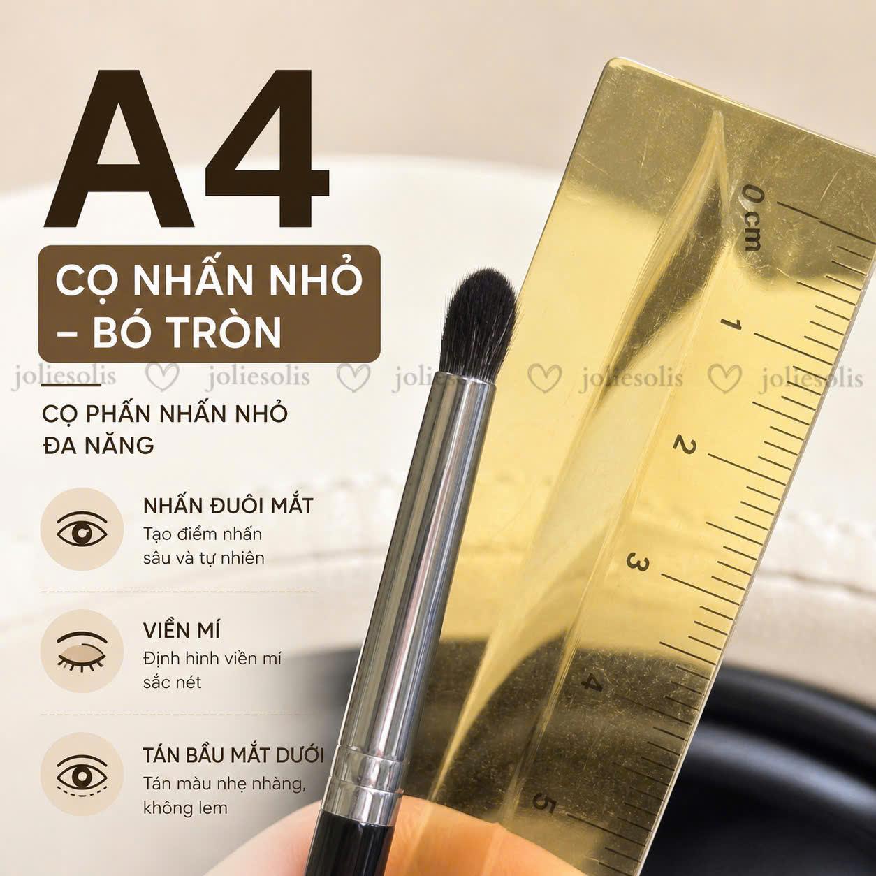 Cọ Nhấn Nhỏ A4 | Tán Đuôi Mắt Viền Mi | Lông Mềm Không Rụng
