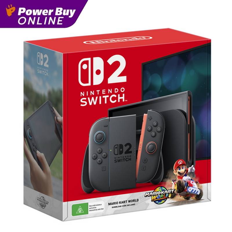 Nintendo Switch 2 เครื่องเกมคอนโซล + เกม Mario Kart World Bundle (256GB, สีดำ) รุ่น CONSOLE+MARIOKART ราคา 20,800 บาท*ส่งฟรี