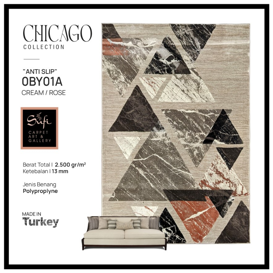 Karpet Lantai Jumbo Modern Chicago 300x400 Design Turki