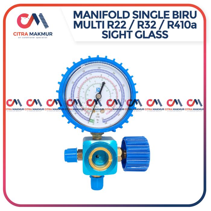 MANIFOLD SINGLE MULTI R22 SIGHT GLASS ALAT TEST FREON AC KULKAS REFRIGRANT R 32 410 R410A 22 R410 R32 HIGH LOW MANIFOL BIRU - Elvoir Store Harga  153,000 Ringgit*Penghantaran Percuma