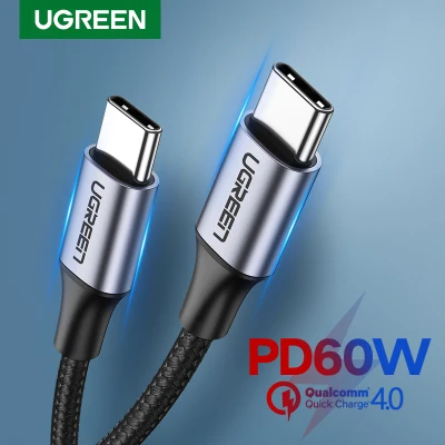 UGREEN 60W USB C to USB Type C Cable USB-C Fast Charge Data Line USBC Type-C PD Phone Cable for M1 MacBook, iPad, Xiaomi Mi 10 Pro, Samsung, Huawei
