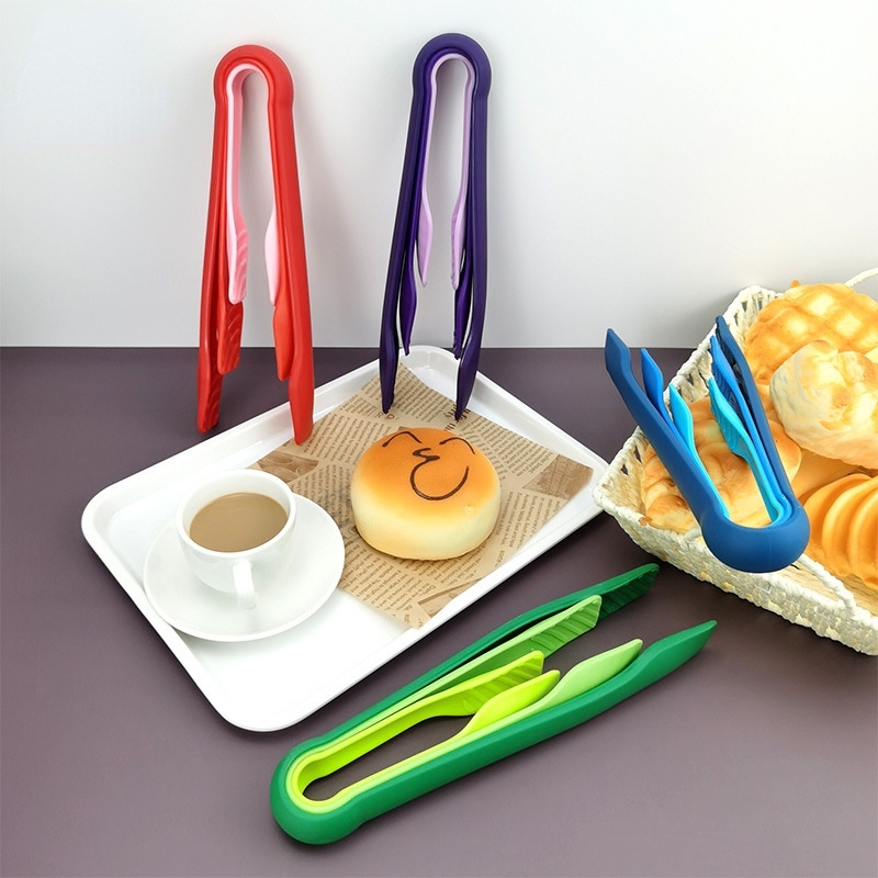 [SUSU Living Home] 3pcs PP Silicone Food Tong Kitchen Tongs Non-slip Cooking Clip Clamp BBQ Salad Tools Grill Accessories