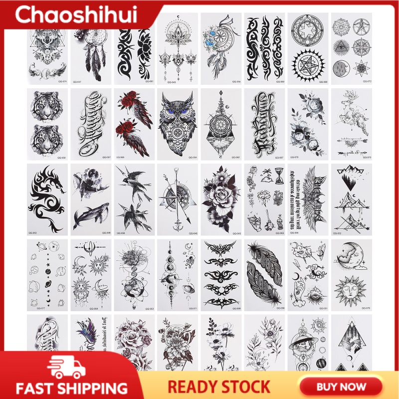 Chaoshihui 40 Sheets Sáng Tạo hình xăm tạm thời Thời Trang miếng dán xăm Cho Cậu Bé Cô Gái