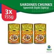 Mega Sardines Chunks Spanish Style 155g by 3's