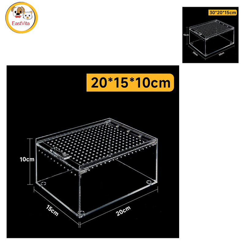 Transparent Acrylic Reptile Breeding Box Spider Lizard Amphibian Terrarium Leak-proof Pet Habitat Arboreal Tarantula Enclosure For Home Rearing ราคา 816 บาท*ส่งฟรี