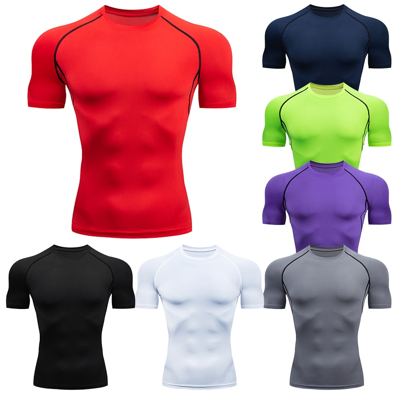 Men s Running Compression Tshirts Quick Dry Soccer Jersey Fitness Tight