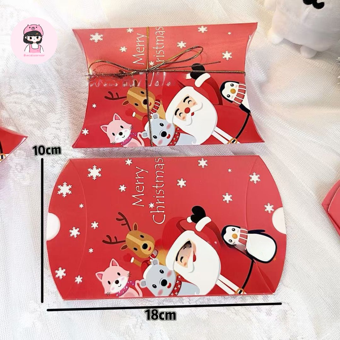 (ko phụ kiện) Set 5 Hộp Giáng Sinh Nhỏ 10x18cm gói quà hình động vật đáng yêu dễ thương Midi Corner