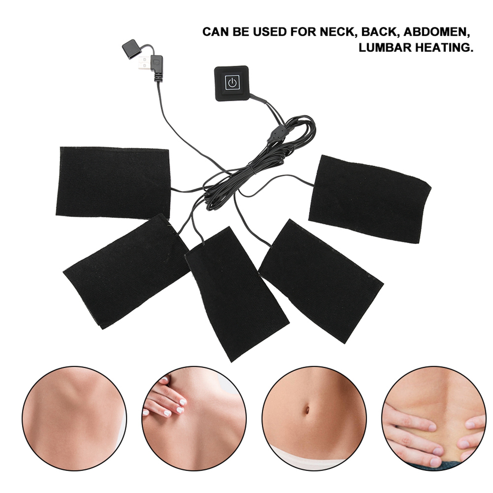 Qkiss 5 cái miếng sưởi ấm chạy điện USB với 3 mức nhiệt độ sưởi ấm Pad sưởi ấm pad cho trở lại eo cổ và vai