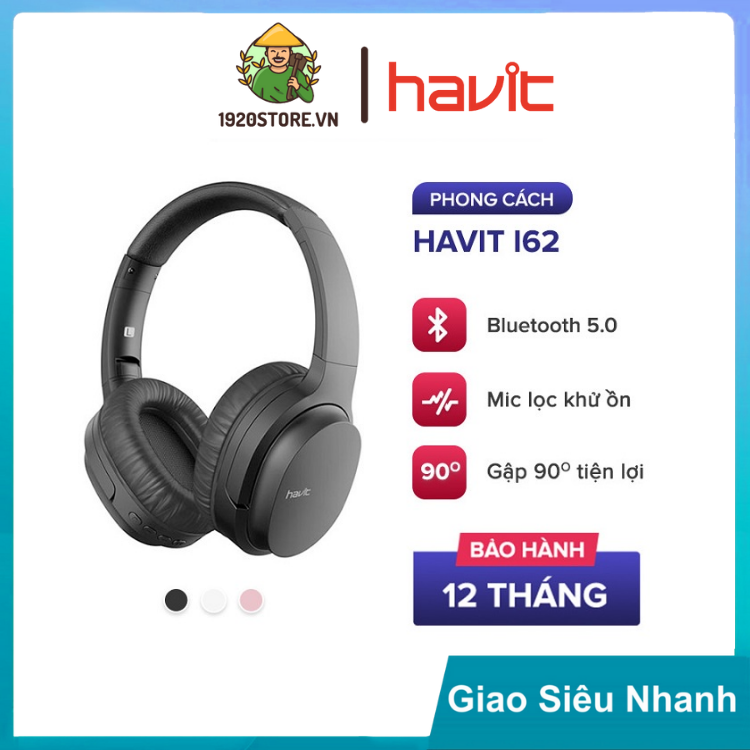 Giao Hỏa Tốc Tai Nghe Bluetooth Headphone HAVIT i62, Driver 40mm, BT 5.0