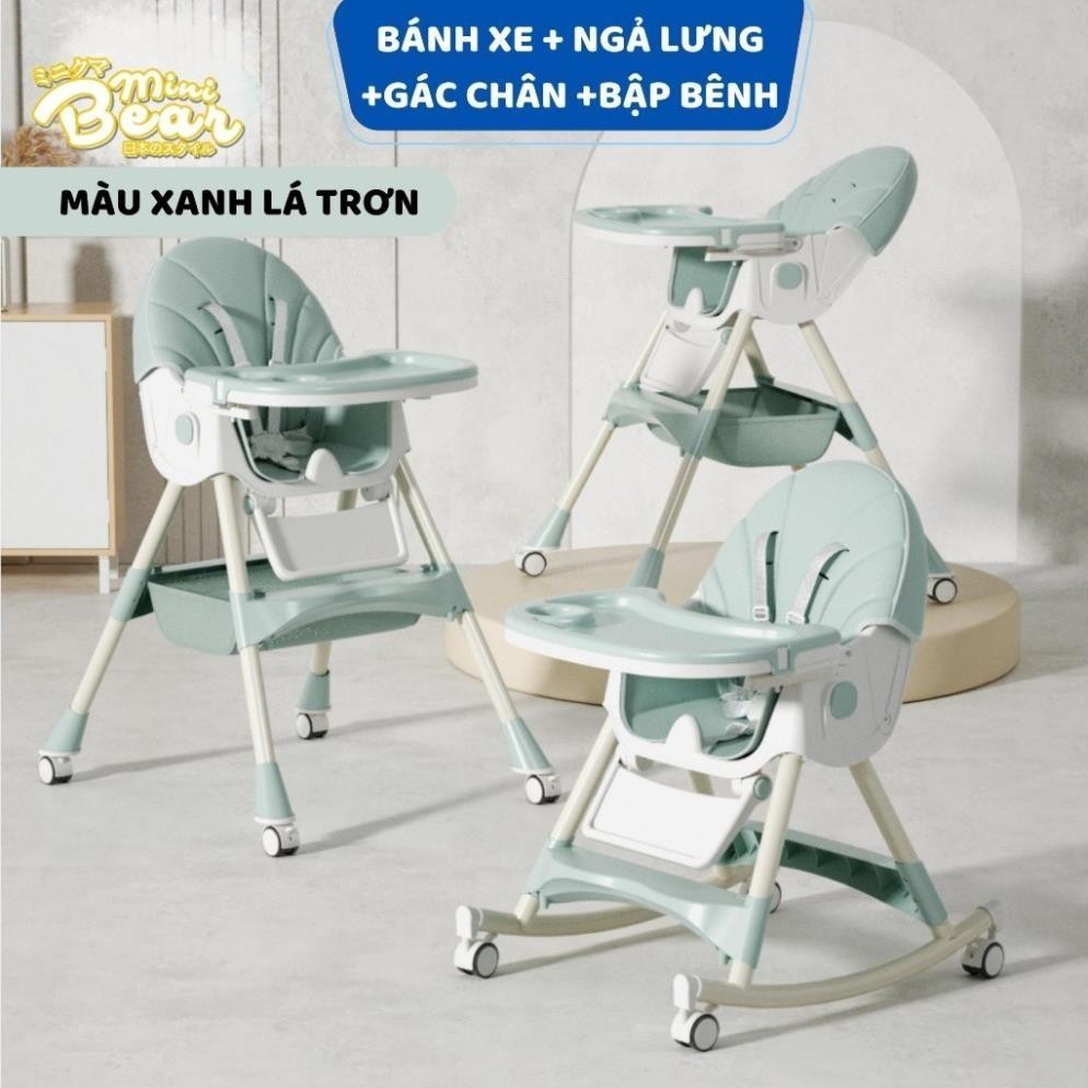 Ghế ăn và ghế bập bênh MiniBear nhập khẩu Nhật Bản Thiết kế 2 trong 1 Gấp gọn tiện lợi, hỗ trợ tập ngồi cho bé