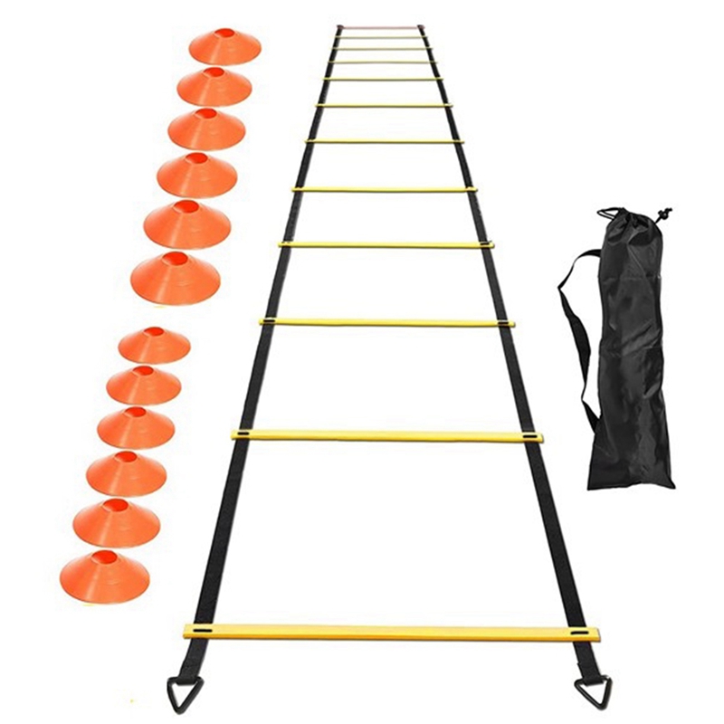 Agility Ladder Set 20Ft Adjustable Speed Training Ladder with 12 Football