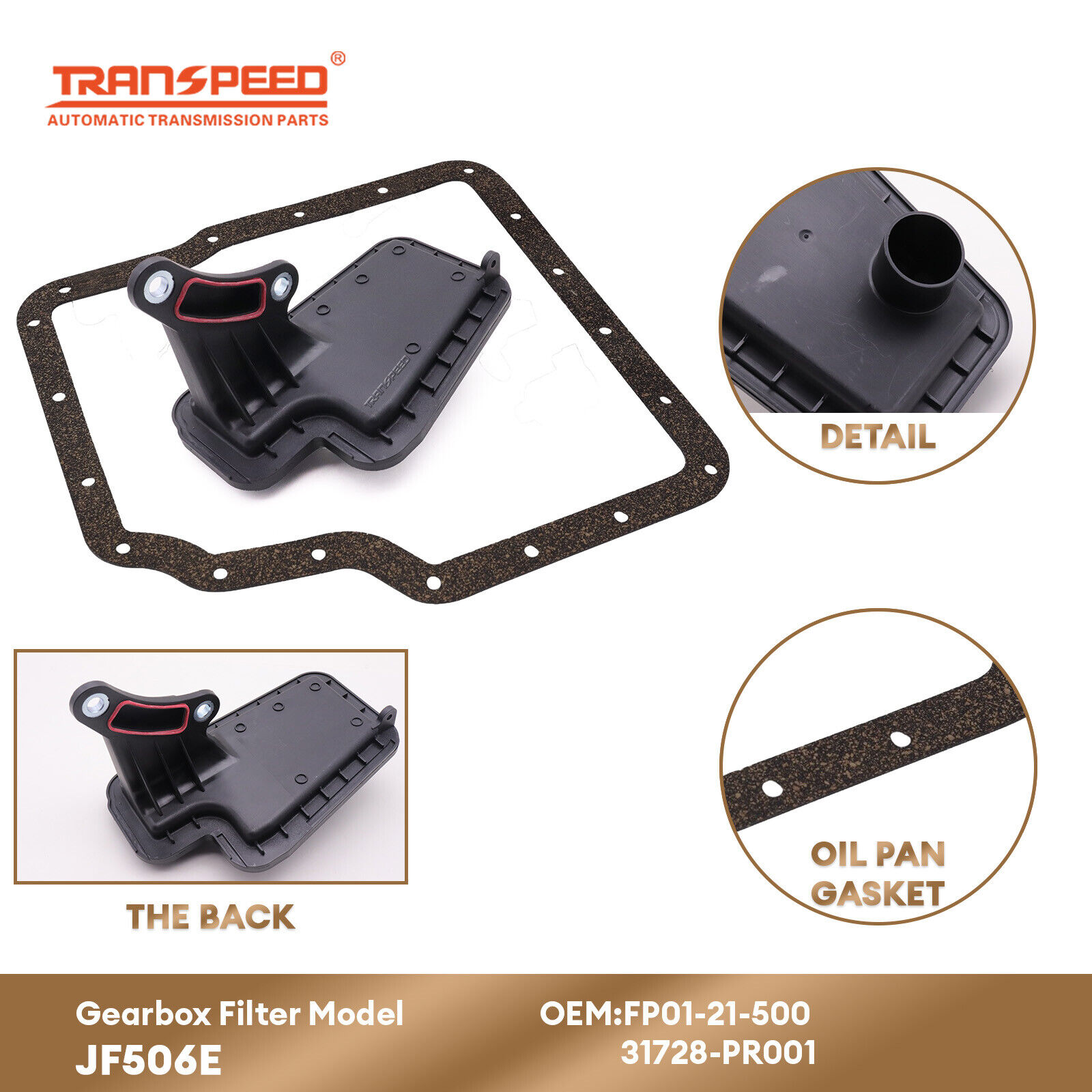 TRANSPEED JF506E Auto Transmission Oil Filter FP01-21-500 31728-PR001 & Oil Pan Gasket for Mazda 6 2003-2006 ราคา 768 บาท*ส่งฟรี