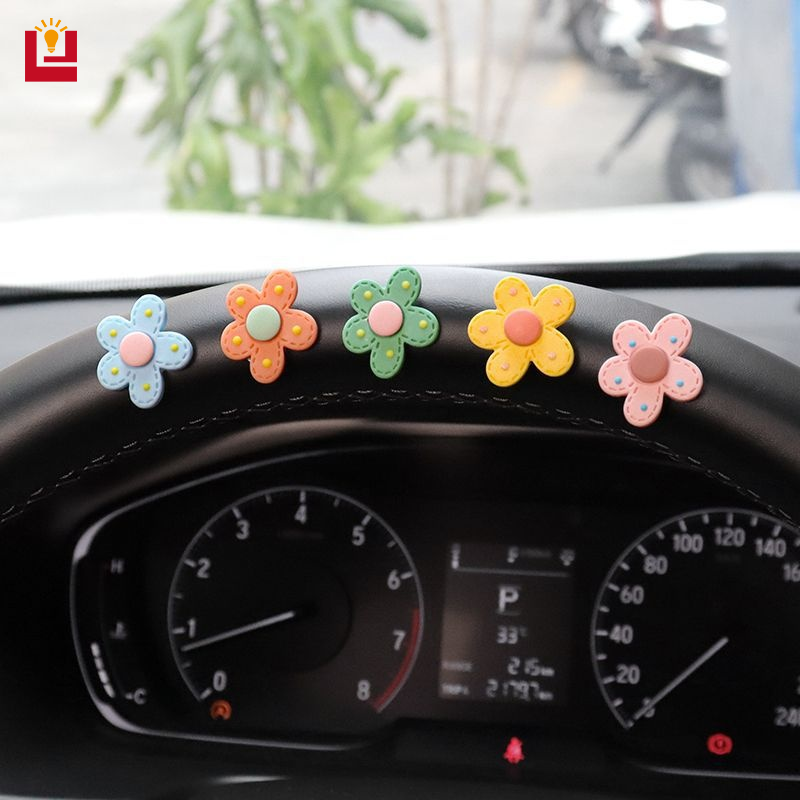 Cute Flower Car Steering Wheel Decorative Ornaments for Interior Styling ราคา 29 บาท*ส่งฟรี