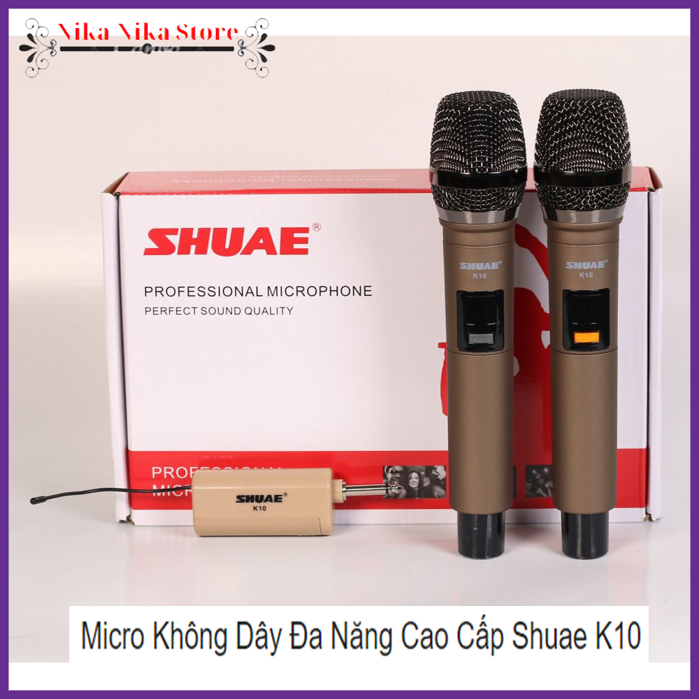 Micro không dây đa năng Shuae K10 - Mic Hát Karaoke Không Dây