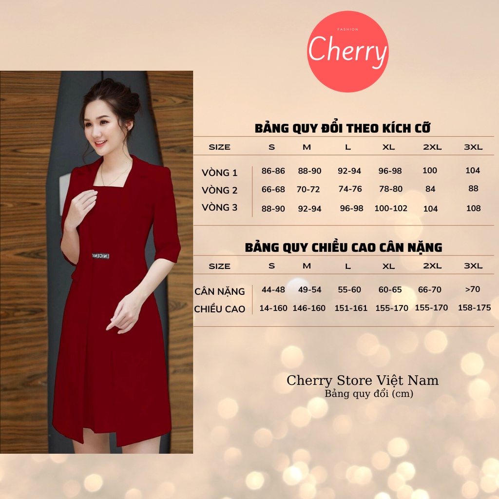 HalloweenÁo vest nữ công sở dáng maxi dài sang trọng Cherry Store vest blazer hàn quốc ngắn tay  V031CHristmas