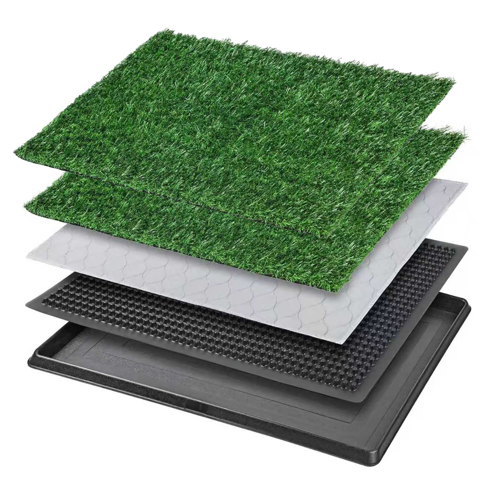 【Stock】 Indoor Dog Potty Pad Pee Pad with Drainage System for Dogs Artificial Grass Dog Pee Pad with Tray – Washable Reusable 3-layer Puppy Training Mat for Indoor Outdoor Use Perfect for Small Medium - 4