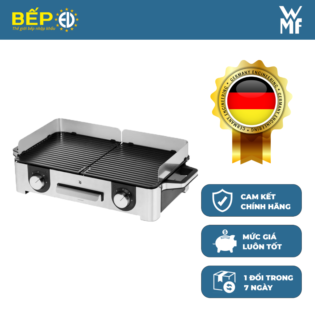 [Chính Hãng] Bếp Nướng Điện Không Khói WMF Lono Master Grill 2 Vùng Nướng Độc Lập, Công Suất 2400W - 0415280011
