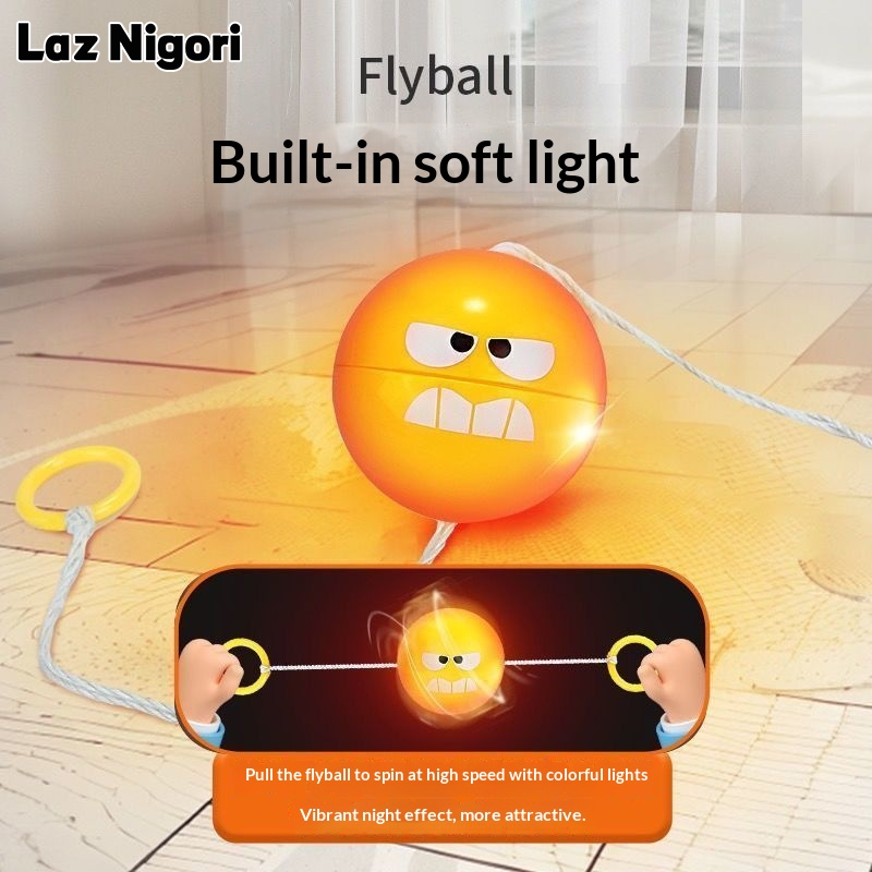 Laz Nigori Glowing Flyball Toy with Soft Lights and Sound - Fun Pull String Ball for Kids and Teens, Enhances Motor Skills and Sensory Development ราคา 17 บาท*ส่งฟรี