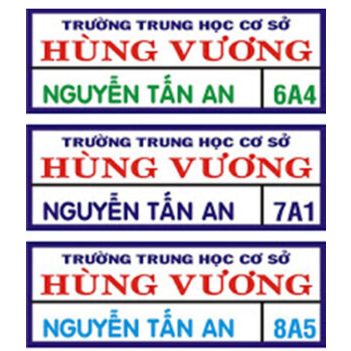 Combo phù hiệu bảng tên học sinh chuẩn trường học - bảng tên cho bé không phải PET dùng để ủi lên áo