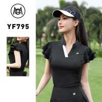 PGM Women Golf Short Sleeved T-shirt Spring Summer Tennis Polo Shirt Sports Top YF795