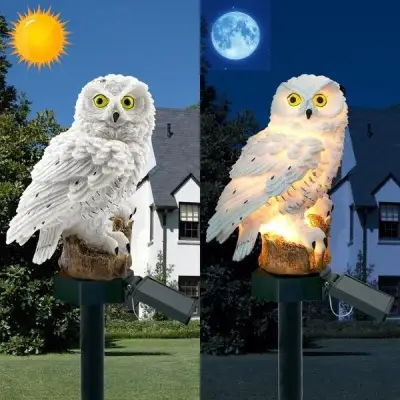 Solar Owl Light Outdoor Waterproof with Stake for Garden Lawn Pathway Yard Decortions
