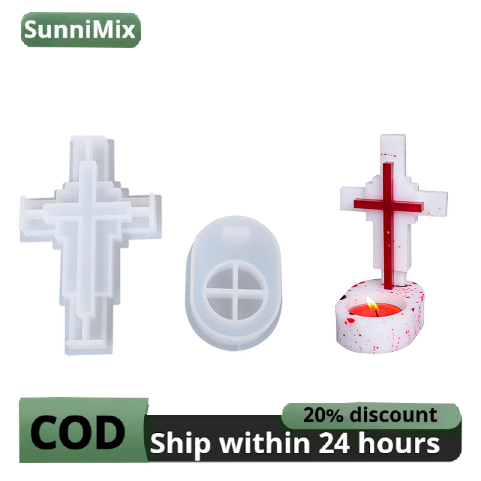 Silicone Candle Molds Cross Shape Candle Mold Cross Candlestic Candle Moulds DIY Candle Making Supplies for Christmas Wedding Dinner