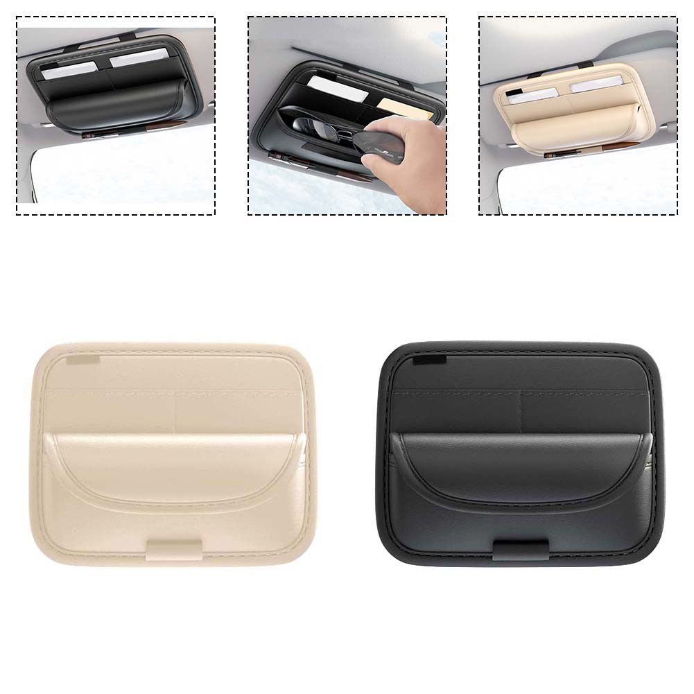 【Eelhoe】 xe tải SUV bao để thẻ trên ô tô kính râm đồ đựng thẻ Túi lưu trữ màu be đen [phát hành sản phẩm mới] [hàng tồn kho Lớn]