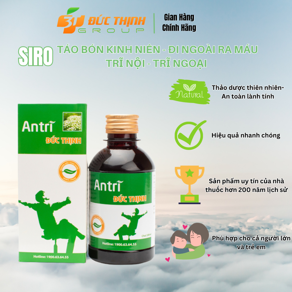 Combo 10 Chai An Trĩ Đức Thịnh, hỗ trợ các loại bệnh trĩ như trĩ nội, trĩ ngoại, sa búi trĩ