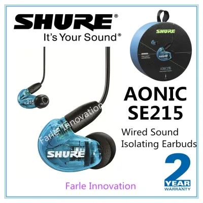 Shure AONIC 215 Wired Sound Isolating Earbuds, Clear Sound, Single Driver, Secure In-Ear Fit, Detachable Cable, Durable Quality, Compatible with Apple & Android Devices