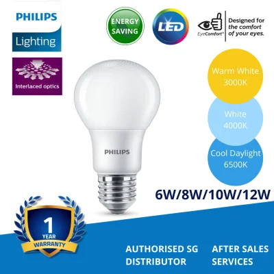 Philips LED Bulb E27 6W/8W/10W/12W 3000K/4000K/6500K