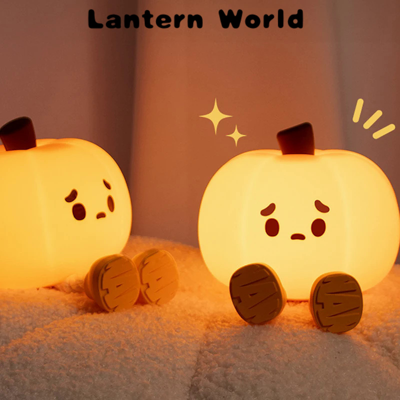 Halloween Pumpkin Night Light Cute Soft Silicone Safe Lamp Decorations Timing Dimmable Bedside Decor Kids Babies Halloween Gifts（Please contact the store for products worth 999999 Vietnamese dong）