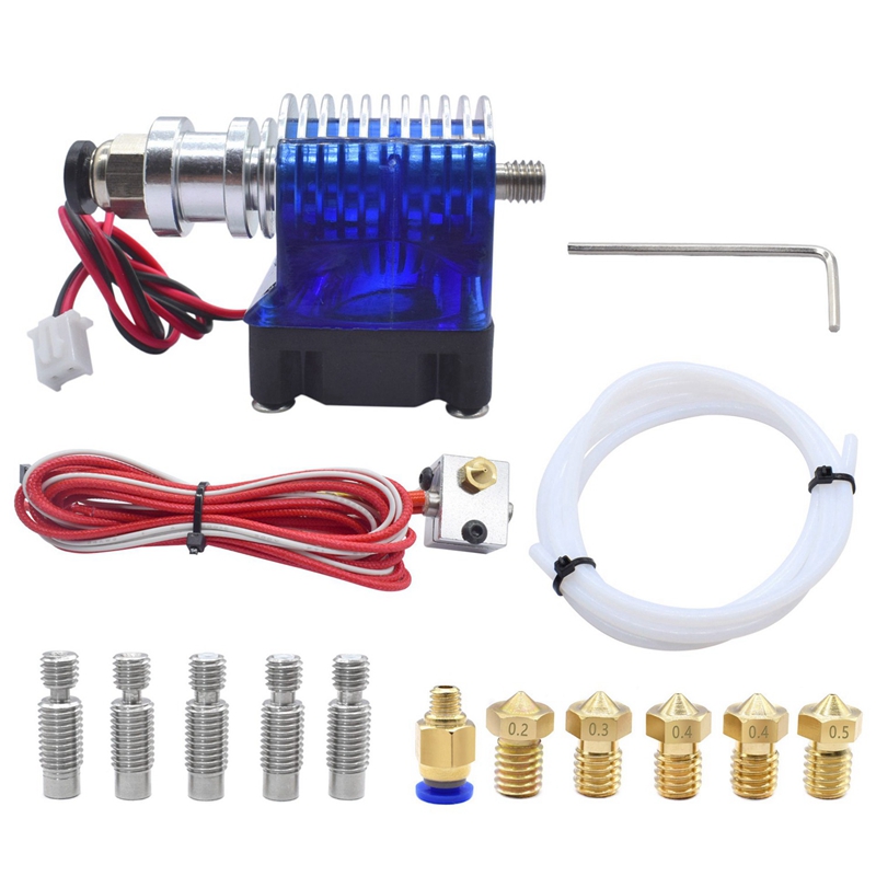 J Style Head Hotend Full Kit with 5 Pcs Extruder Print Head + 5 Pcs Nozzle Throat for E3D V6 Makerbot Reprap 3D Printers 24V Harga  28 Ringgit*Penghantaran Percuma