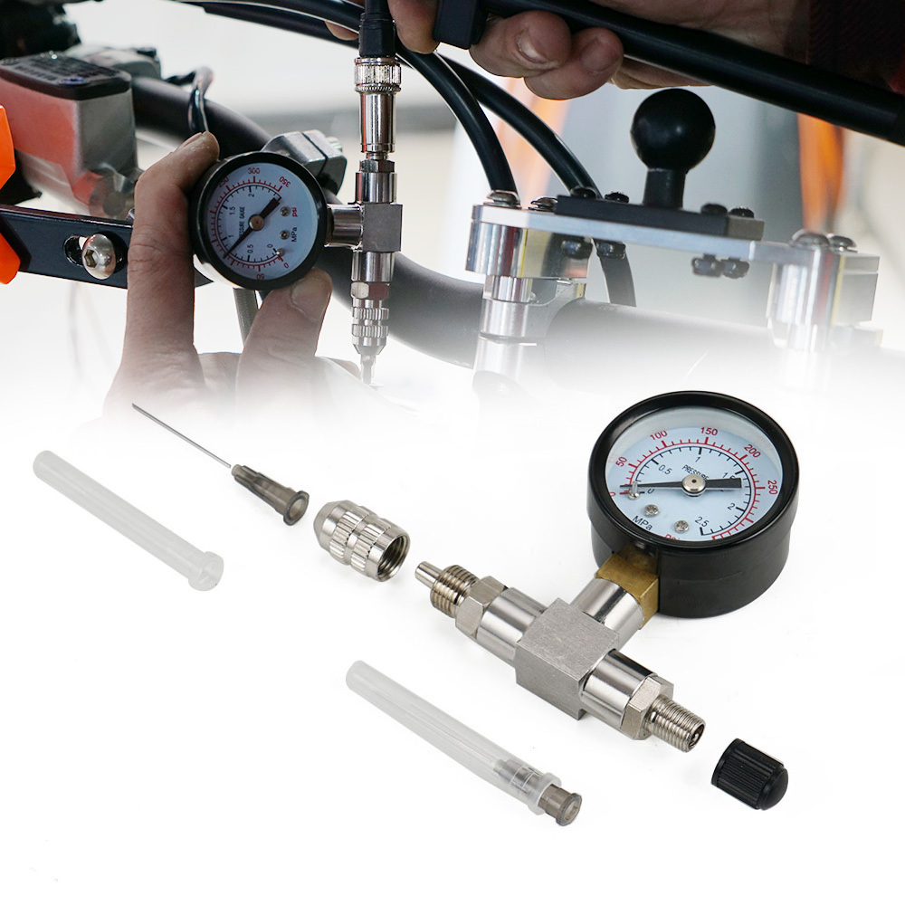Nitrogen Pressure Gauge Needle Fill Took Kit 350 PSI 2.5MPA Universal Stainless Steel Shocks Nitroge