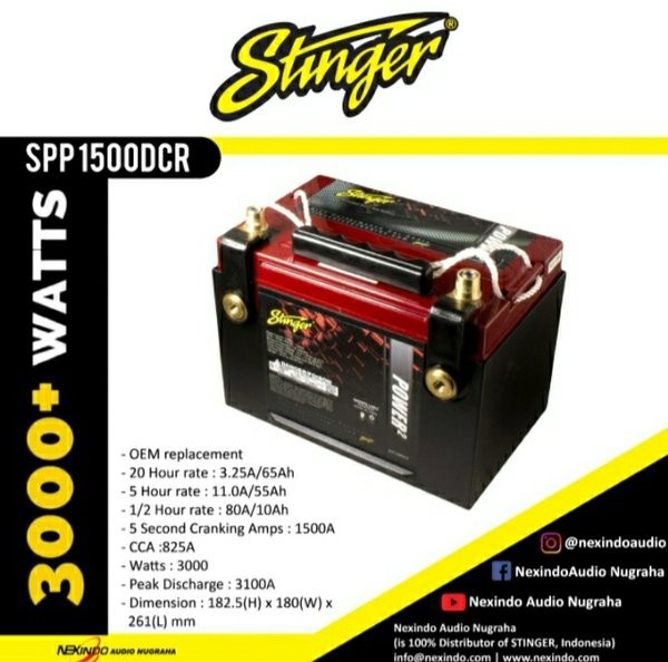 PROMO- AKI MOBIL STINGER SPP 1500 DCR HIGH POWER BEST QUALITY RESMI - DIVHARA SHOP Harga 13,600,000 rupiah*Gratis Ongkir
