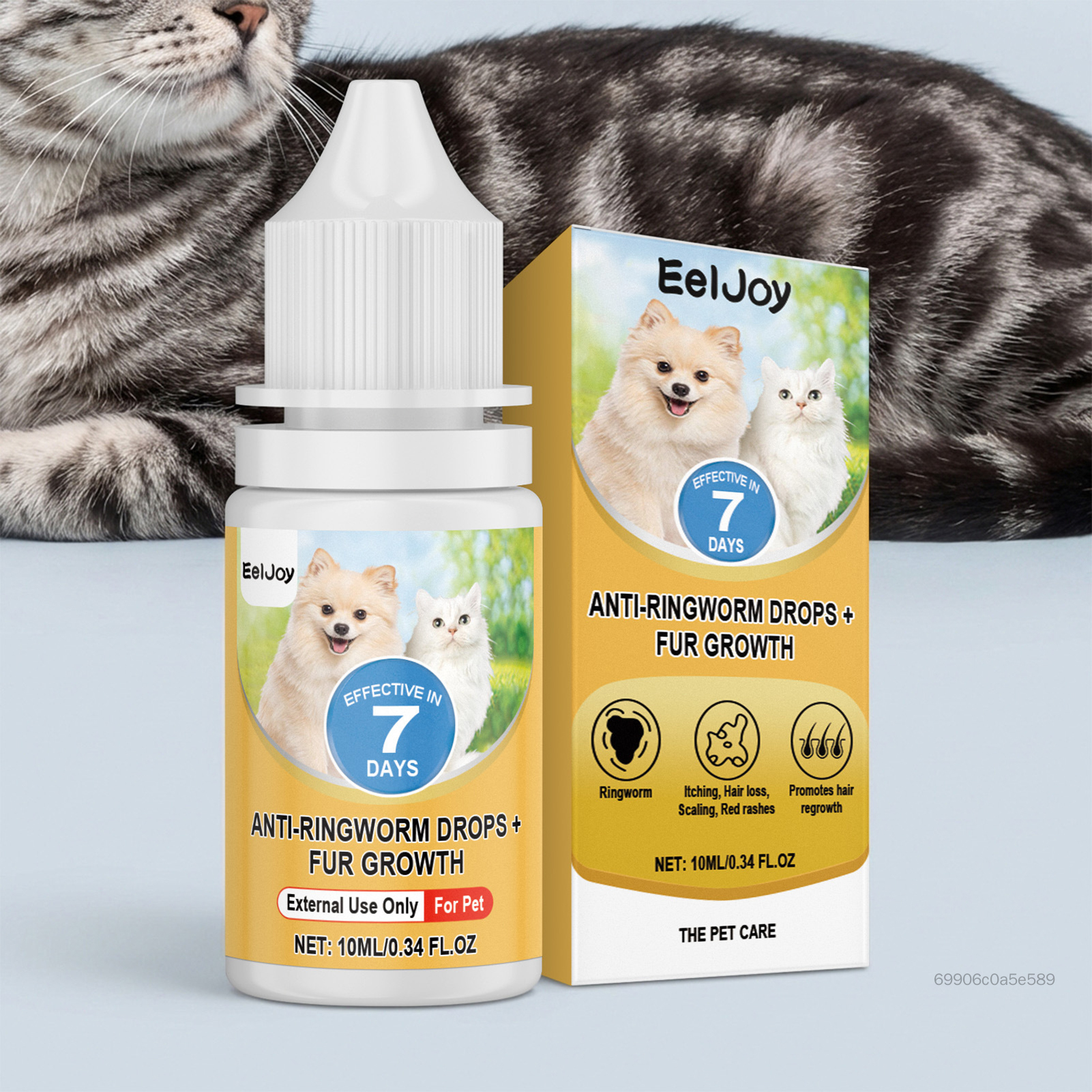 10ml Dung dịch chăm sóc da thú cưng Công thức nhẹ nhàng với đặc tính dưỡng ẩm và làm sạch cho chó mèo SUN-VN