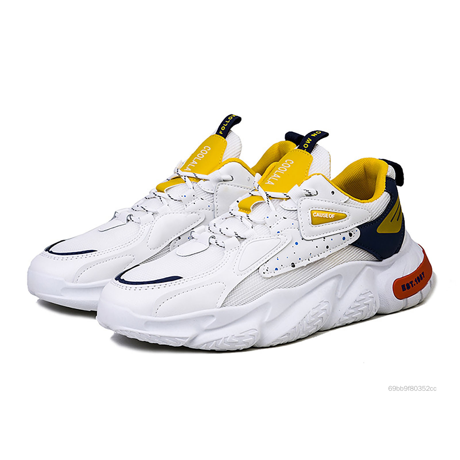 Giày Sneaker Nam Xu Hướng Giày Thường Buộc Dây Màu Trắng Thời Trang Tập Gym Đi Bộ Giày Chạy Bộ Thích Hợp Cho Cuộc Sống Hàng Ngày Và Thể Thao Giày Sneaker Nam LN-VN - 4