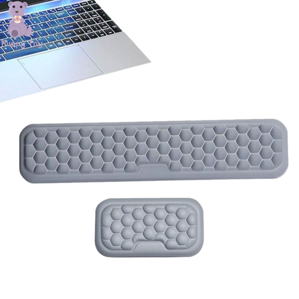 TESDFD 2Pcs/Set Sáng tạo Miếng đệm hỗ trợ cổ tay chuột Giá đỡ cổ tay Phục hồi chậm Thảm chuột có dây đeo cổ tay Bền bỉ Đế PU chống trượt Đệm tay bàn phím Phụ kiện máy tính để bàn