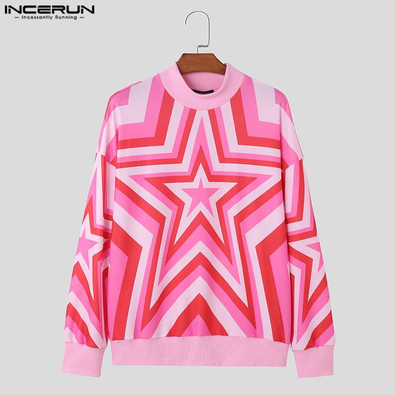 Medussa nam hiệu incerun ngôi sao dự tiệc thời trang in màu chuyển sắc cổ O tay áo dài hoodie (phong cách phương Tây)