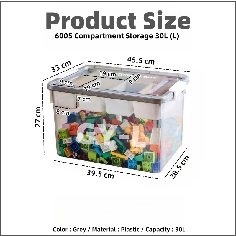 Johor Seller | Childrens plush toy storage box baby transparent large-capacity storage artifact Lego building blocks Storage Box