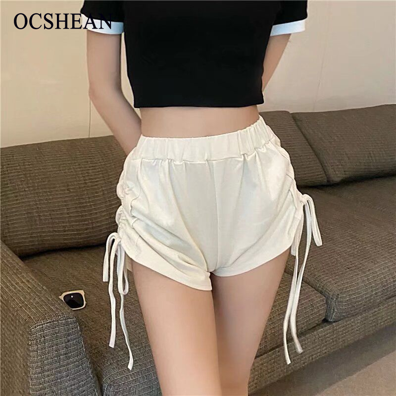 OCSHEAN กางเกงขาสั้นเอวสูงผูกเชือก ใส่สบายทุกสถานการณ์ ราคา 69 บาท*ส่งฟรี