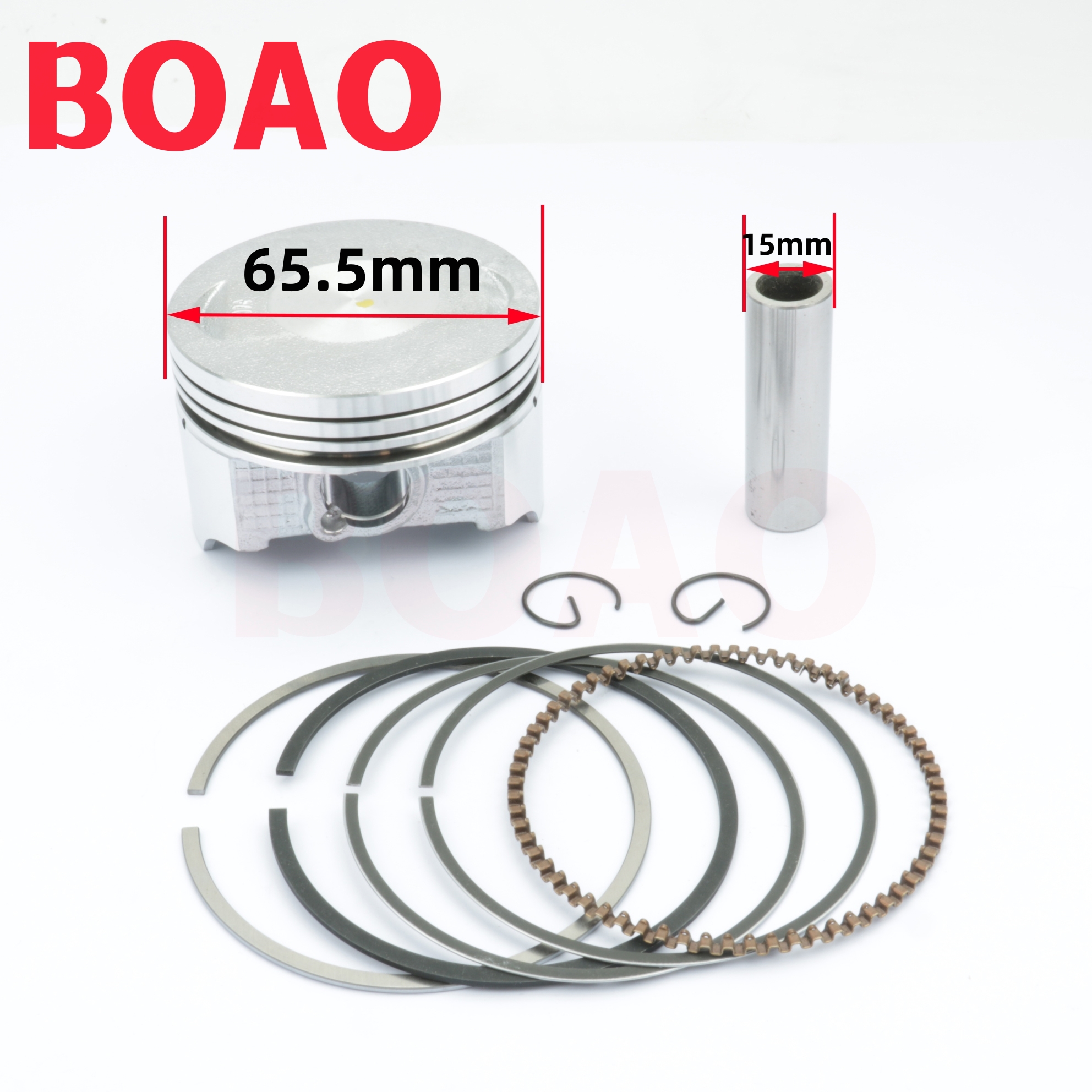 Bộ vòng chốt pít-tông 15mm 65.5mm phù hợp với động cơ zongshen loncin 250cc cb250 atv quad bike xe máy h h-115