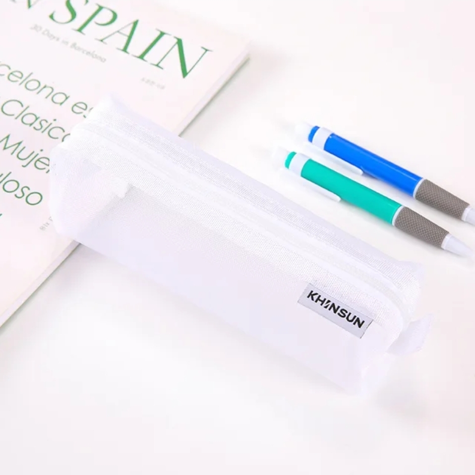 TEMPAT PENSIL JARING TRANSPARANT / KOTAK PENSIL MESH NETT TRANSPARANT