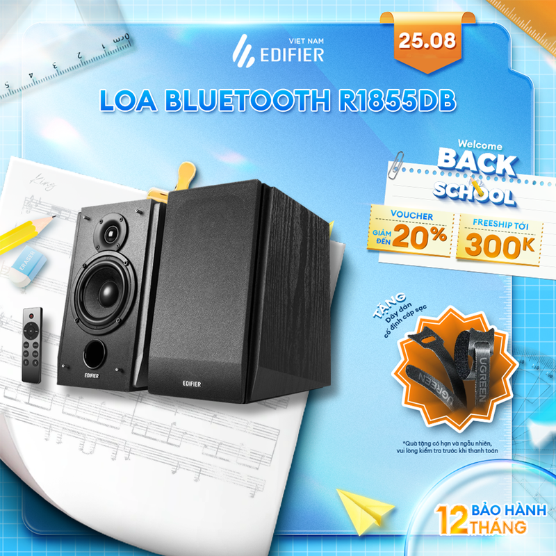 Loa bookself siêu trầm subwoofer edifier r1855db | công suất 70w | điều khiển từ xa | bảo hành 12 tháng