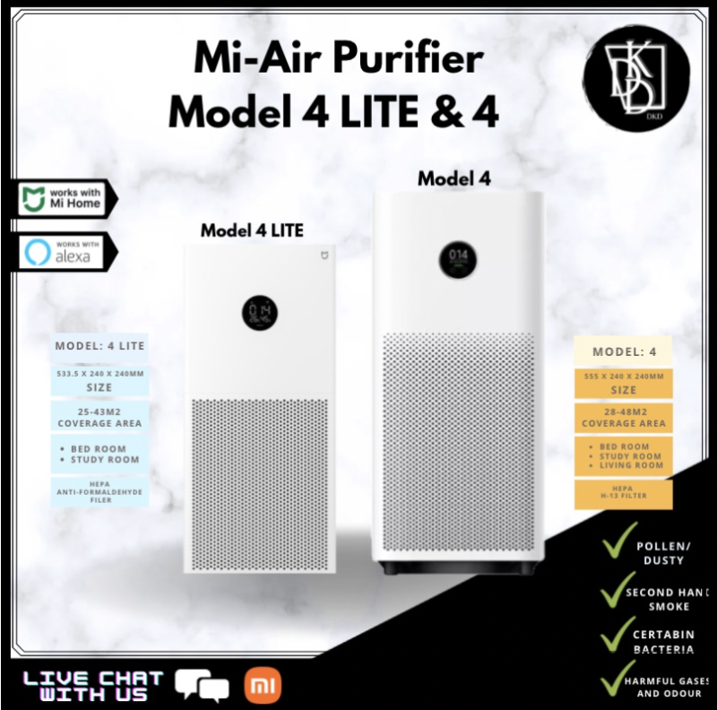 LATEST Xiaomi Air Purifier 4 Lite/4 | Upgraded CADR | Global Set | 1 Year Warranty Singapore