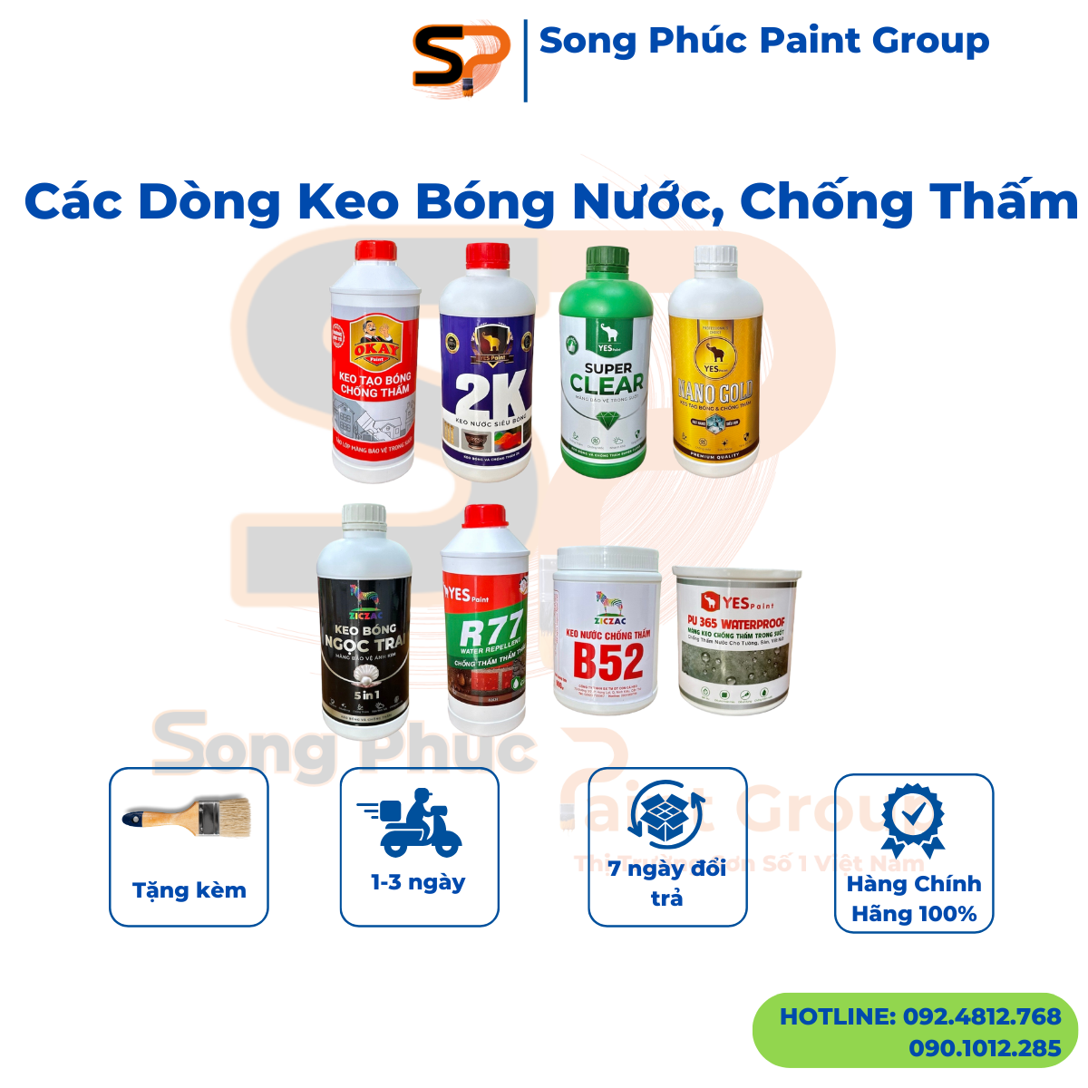 Các dòng keo bóng nước chống thấm 1L