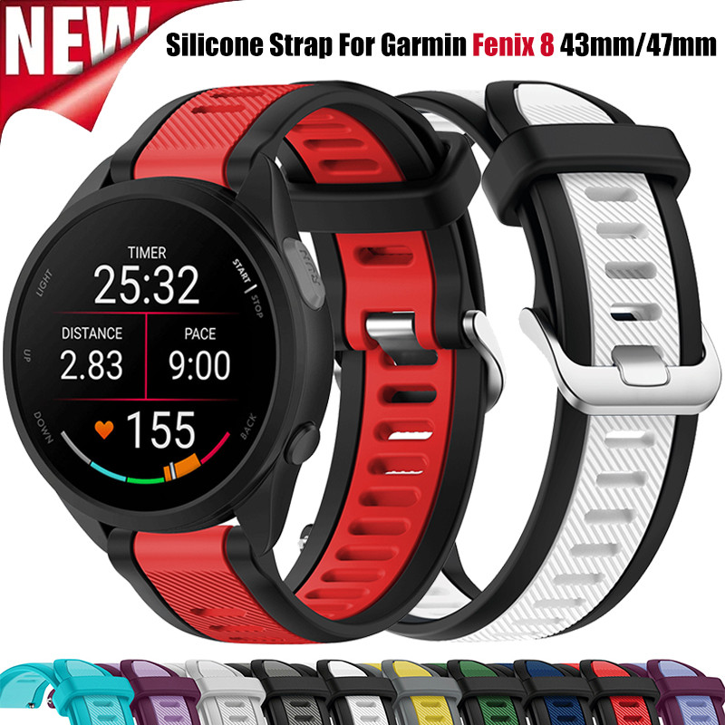 สายซิลิโคนสองสี 20/22 มม. เข้ากันได้กับ Garmin Fenix 7Pro 8 6 6S Pro 5 5S Plus Forerunner 965/955/945 สายนาฬิกาสปอร์ตสมาร์ท ราคา 81 บาท*ส่งฟรี