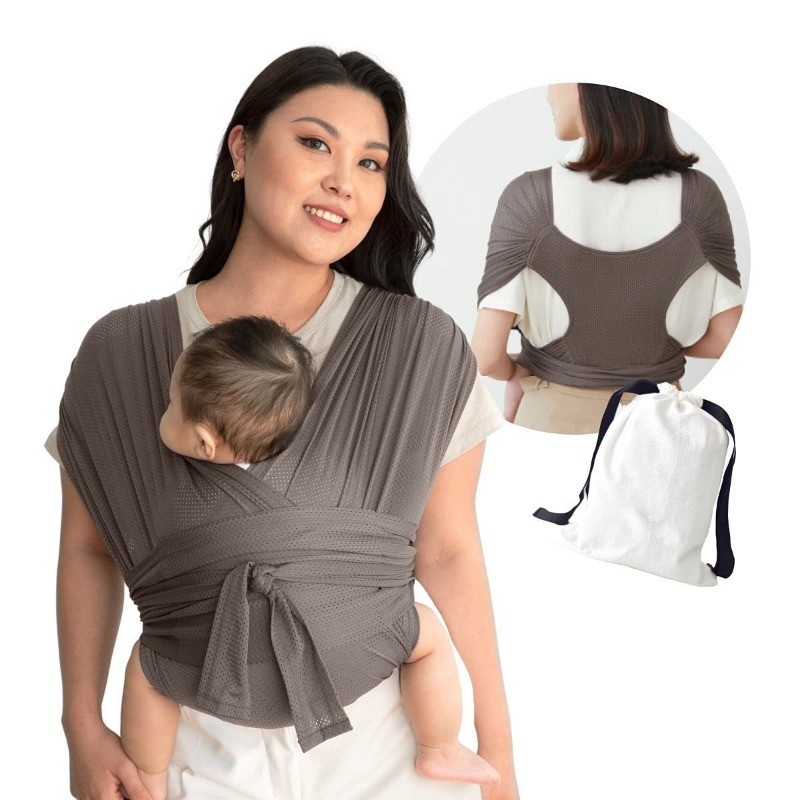 Keranixy Địu vải ergonomic cho bé cotton mềm thoáng mát hỗ trợ cột sống dùng đi chơi du lịch