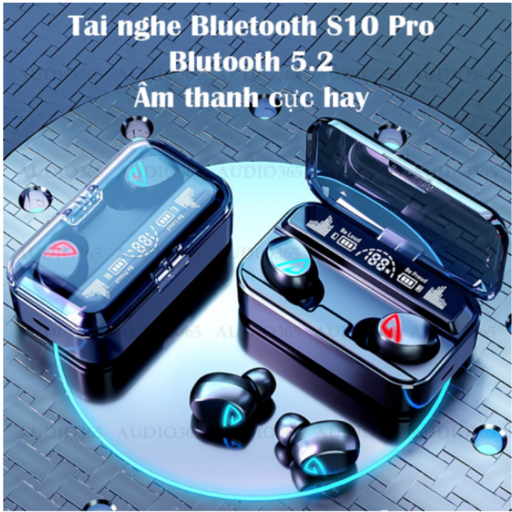 Tai nghe bluetooth V5.2 S10 Pro cao cấp, cảm ứng vân tay, hỗ trợ đàm thoại