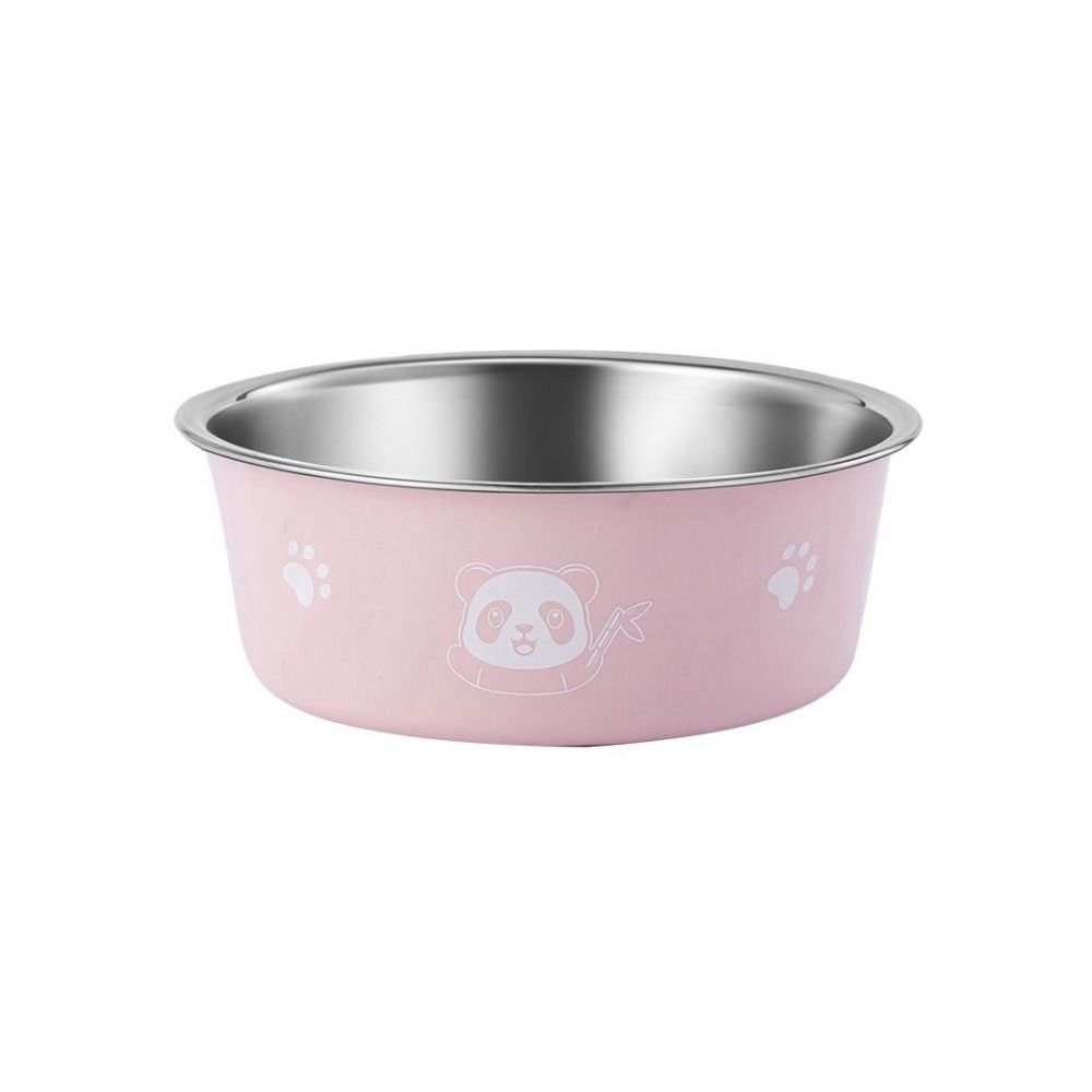 DECALE Họa tiết gấu trúc Bát cho chó bằng inox Chống trượt Hoạt hình Bát cho mèo ăn Bát ăn cho chó Chống Rollover Bát chống trượt cho chó Dành cho cún con mèo con - 5