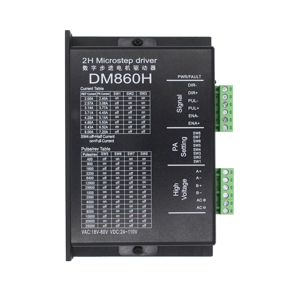 [DM860H DSP Driver] Driver Động Cơ Bước Digital | 57/86 Type | 24-80VDC/7.2A | Có Quạt | Thay Thế Leadshine DMA860H | Đa Dạng Vỏ | Hàng Chính Hãng - Dm860h Màu Đen